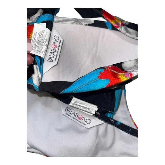 Billabong Black blue red and white colors 2 pcs Bikini set Size 10 - Picture 4 of 8